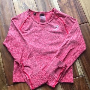 Gymshark sherbert pink marl seamless long sleeve